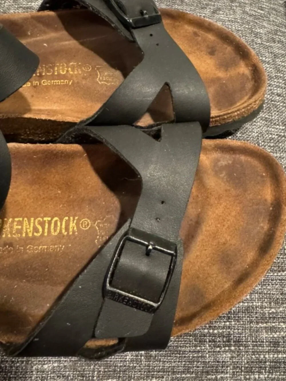 Birkenstock Arizona Sandals Men's 9–9.5 Narrow EU 42 Black Birko-Flor EUC
